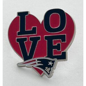New England Patriots NFL Football Logo Heart Love Collector Lapel Pin